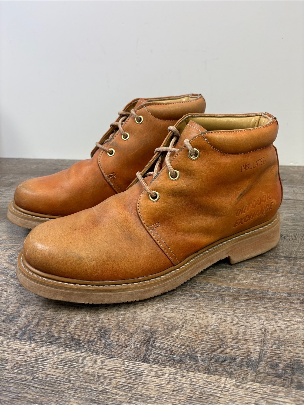 Outdoor Exchange Insulated Leather Chukka Boots Brown Men’s Size 10.5